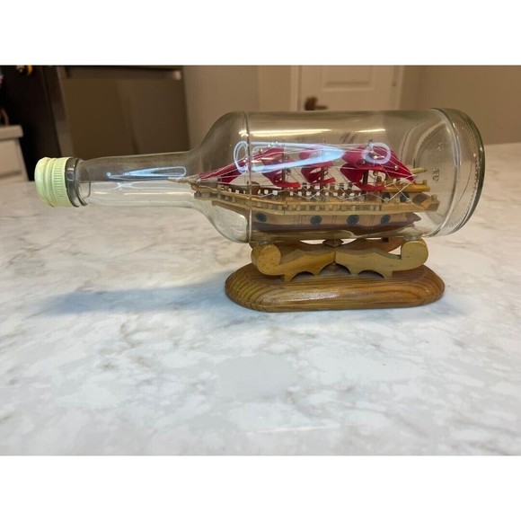 Ship in a Bottle - 11" x 5.25" - Picture 1 of 11